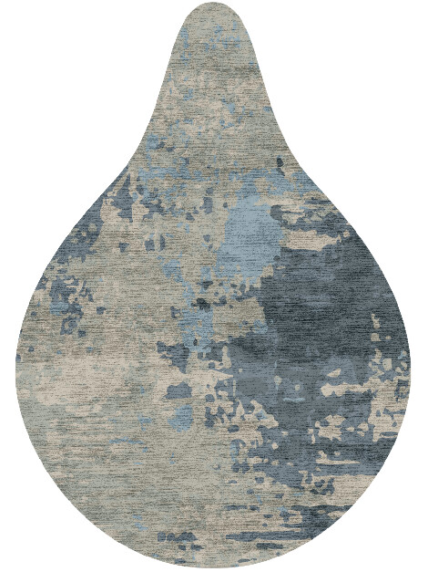 Rusted Metal Brush Strokes Drop Hand Knotted Bamboo Silk Custom Rug by Rug Artisan