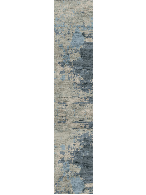 Rusted Metal Brush Strokes Runner Hand Knotted Bamboo Silk Custom Rug by Rug Artisan