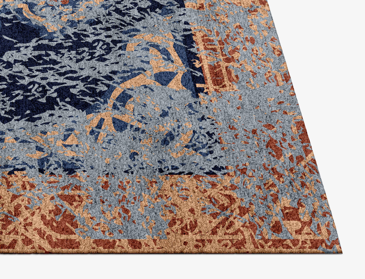 Rusted Rim Vintage Rectangle Hand Knotted Bamboo Silk Custom Rug by Rug Artisan