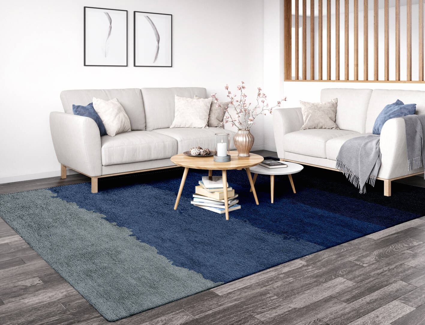 Rydal Gradation Rectangle Hand Tufted Bamboo Silk Custom Rug by Rug Artisan