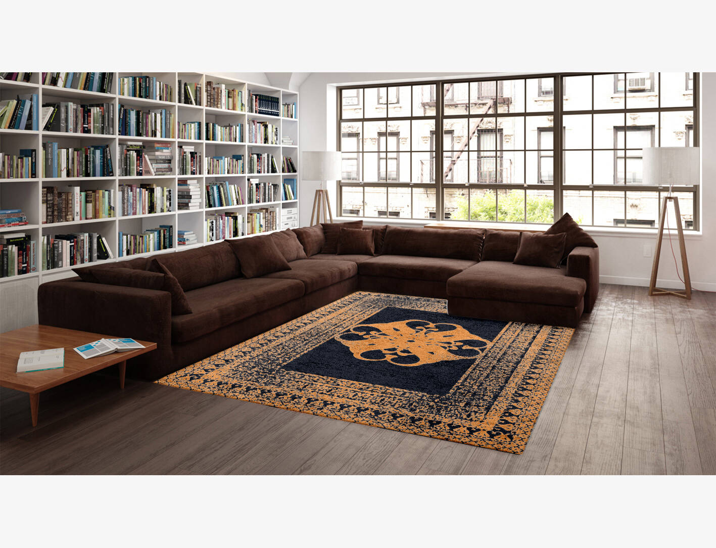 Sabat Vintage Rectangle Hand Knotted Bamboo Silk Custom Rug by Rug Artisan