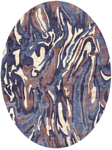 Safari Surface Art Oval Hand Knotted Bamboo Silk Custom Rug by Rug Artisan
