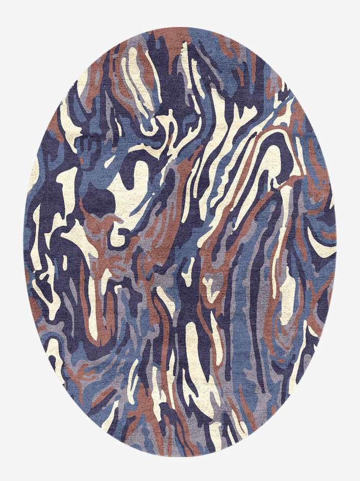 Safari Surface Art Oval Hand Knotted Bamboo Silk Custom Rug by Rug Artisan