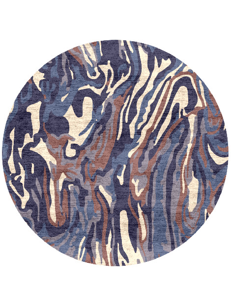 Safari Surface Art Round Hand Knotted Bamboo Silk Custom Rug by Rug Artisan
