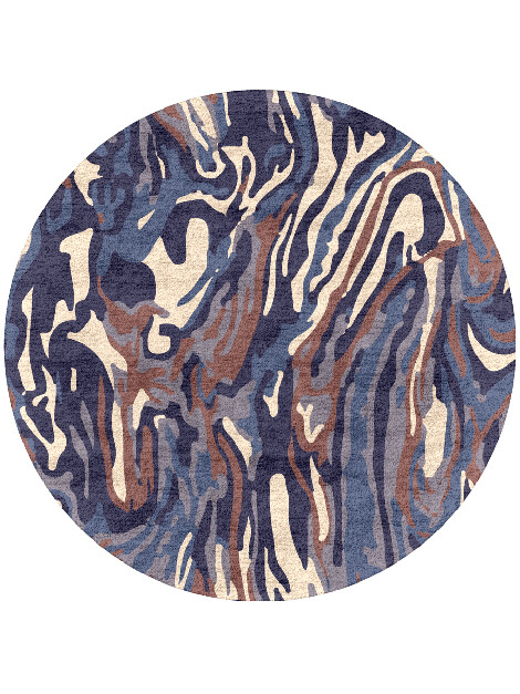 Safari Surface Art Round Hand Tufted Bamboo Silk Custom Rug by Rug Artisan