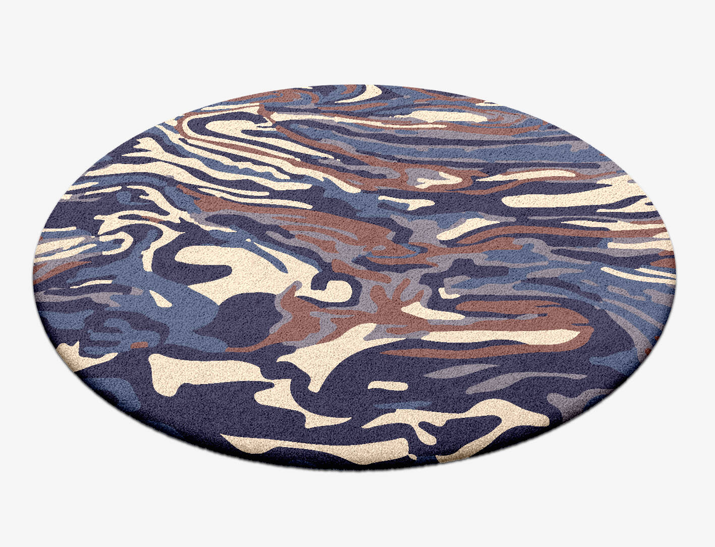 Safari Surface Art Round Hand Tufted Pure Wool Custom Rug by Rug Artisan