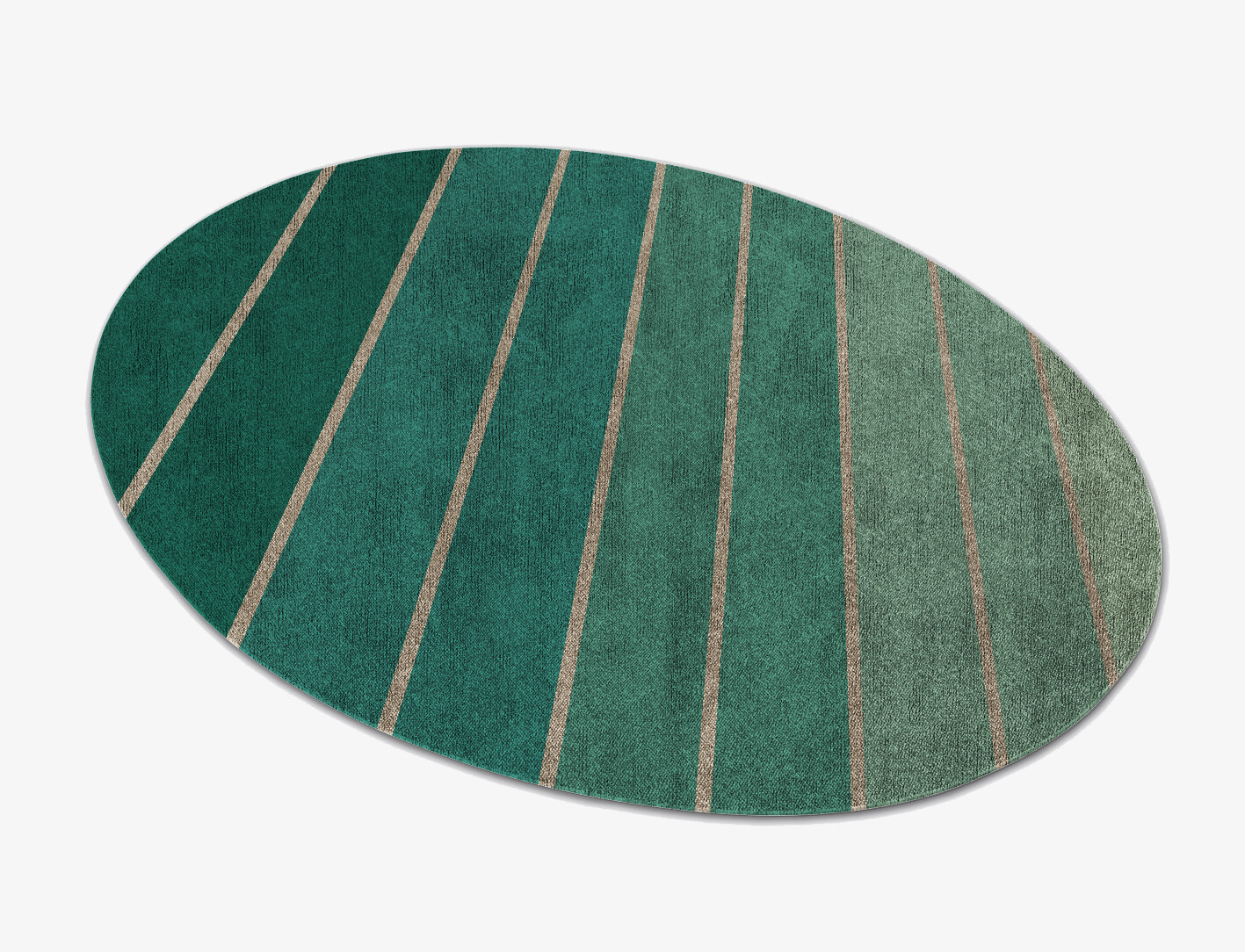 Sage Geometric Oval Flatweave Bamboo Silk Custom Rug by Rug Artisan