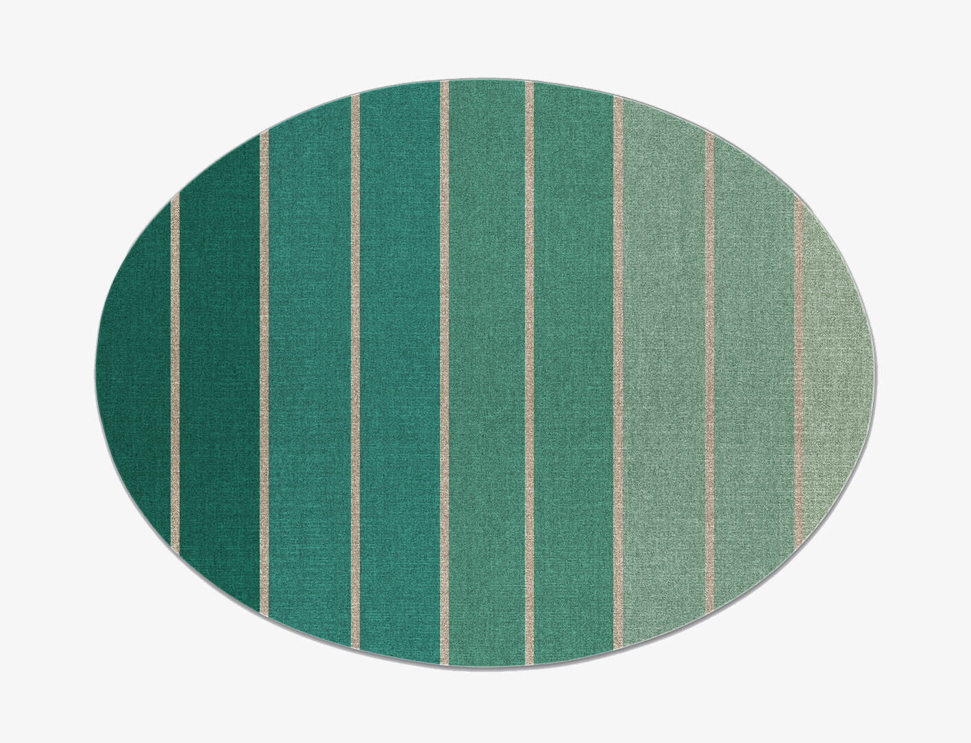Sage Geometric Oval Flatweave New Zealand Wool Custom Rug by Rug Artisan