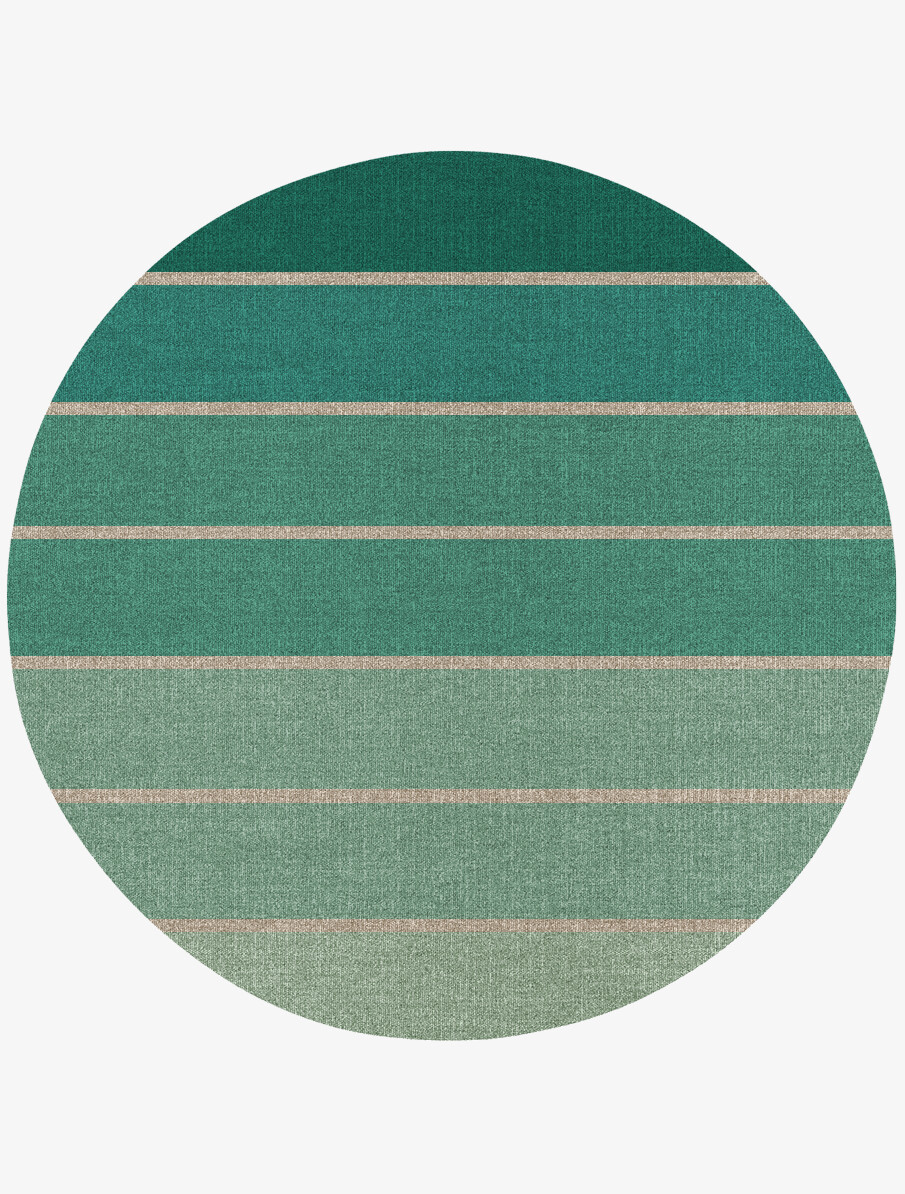 Sage Geometric Round Flatweave New Zealand Wool Custom Rug by Rug Artisan
