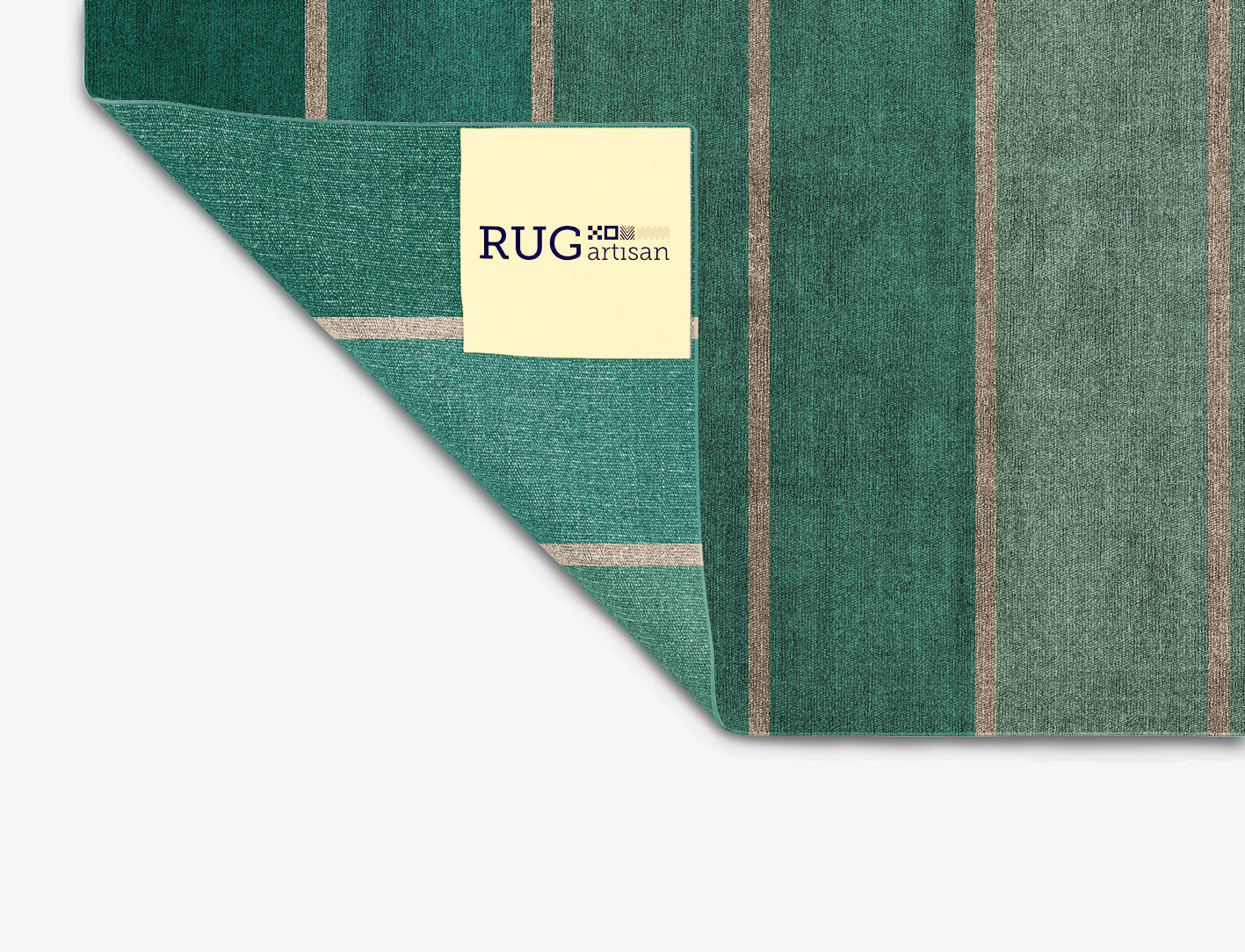 Sage Geometric Square Flatweave Bamboo Silk Custom Rug by Rug Artisan