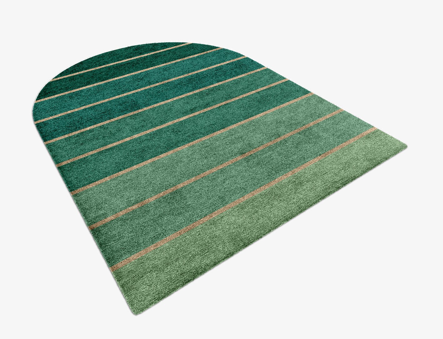 Sage Geometric Arch Hand Knotted Bamboo Silk Custom Rug by Rug Artisan