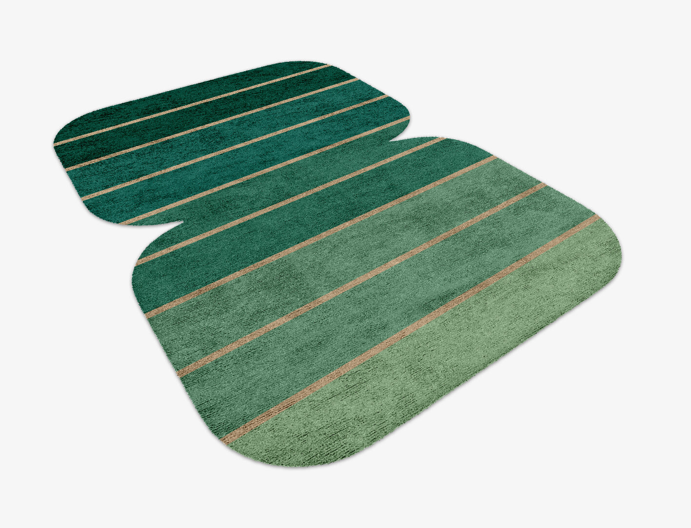 Sage Geometric Eight Hand Knotted Bamboo Silk Custom Rug by Rug Artisan