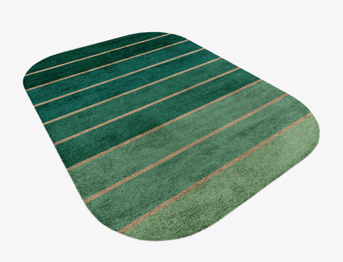 Sage Geometric Oblong Hand Knotted Bamboo Silk Custom Rug by Rug Artisan