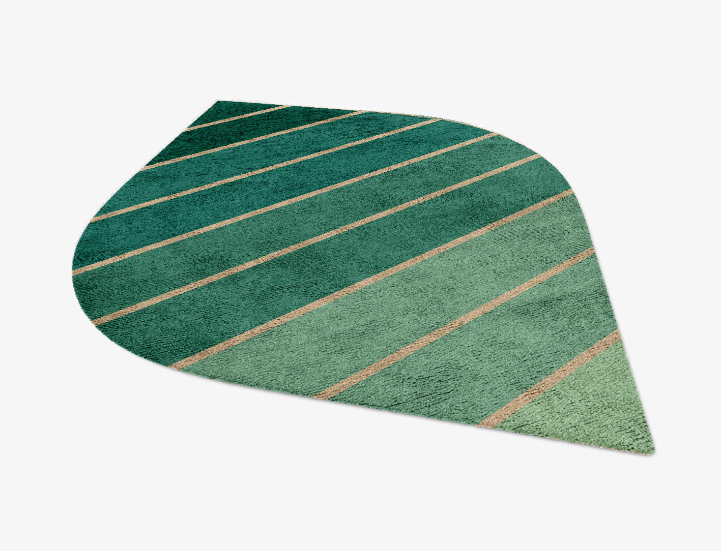 Sage Geometric Ogee Hand Knotted Bamboo Silk Custom Rug by Rug Artisan