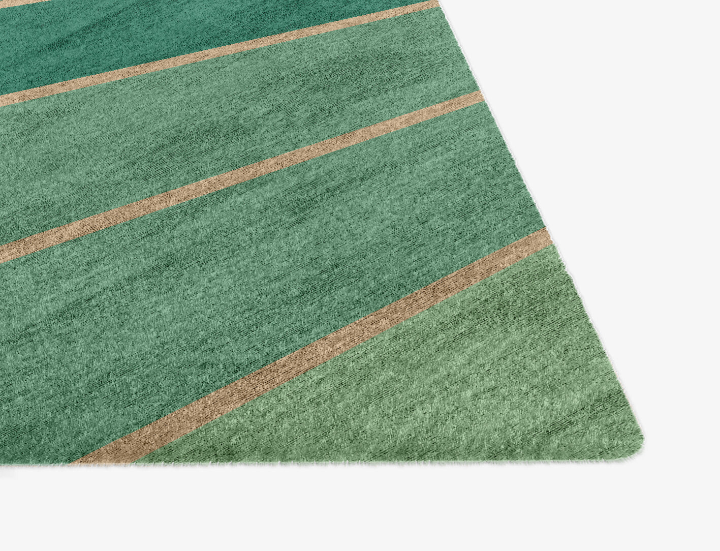 Sage Geometric Ogee Hand Knotted Bamboo Silk Custom Rug by Rug Artisan