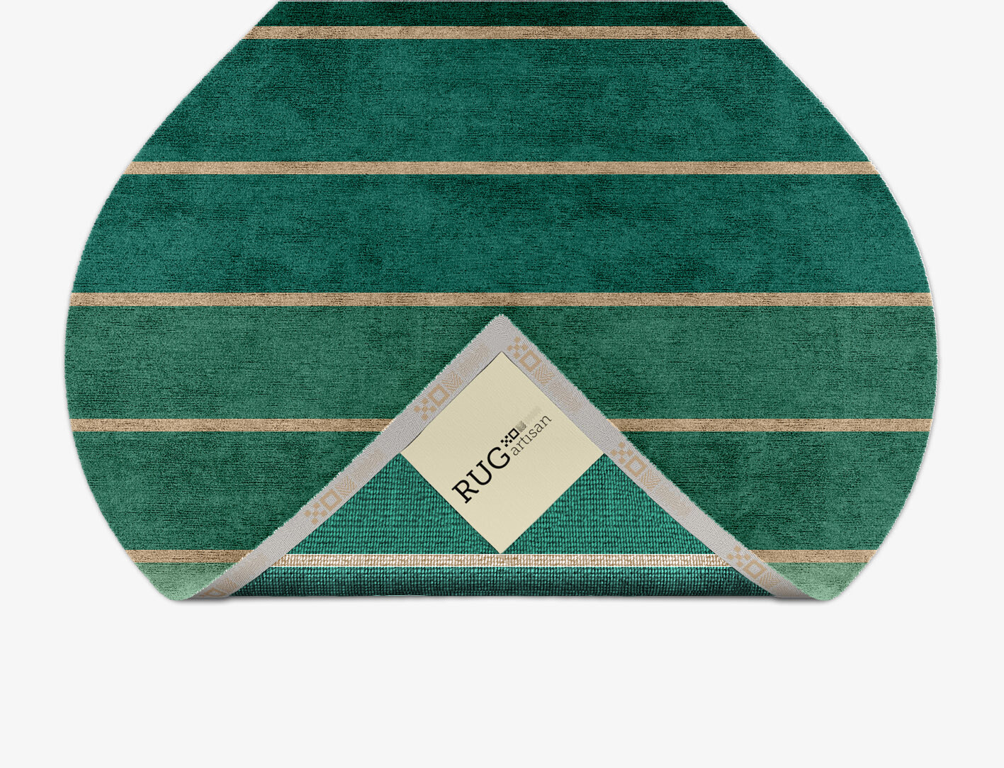 Sage Geometric Ogee Hand Knotted Bamboo Silk Custom Rug by Rug Artisan