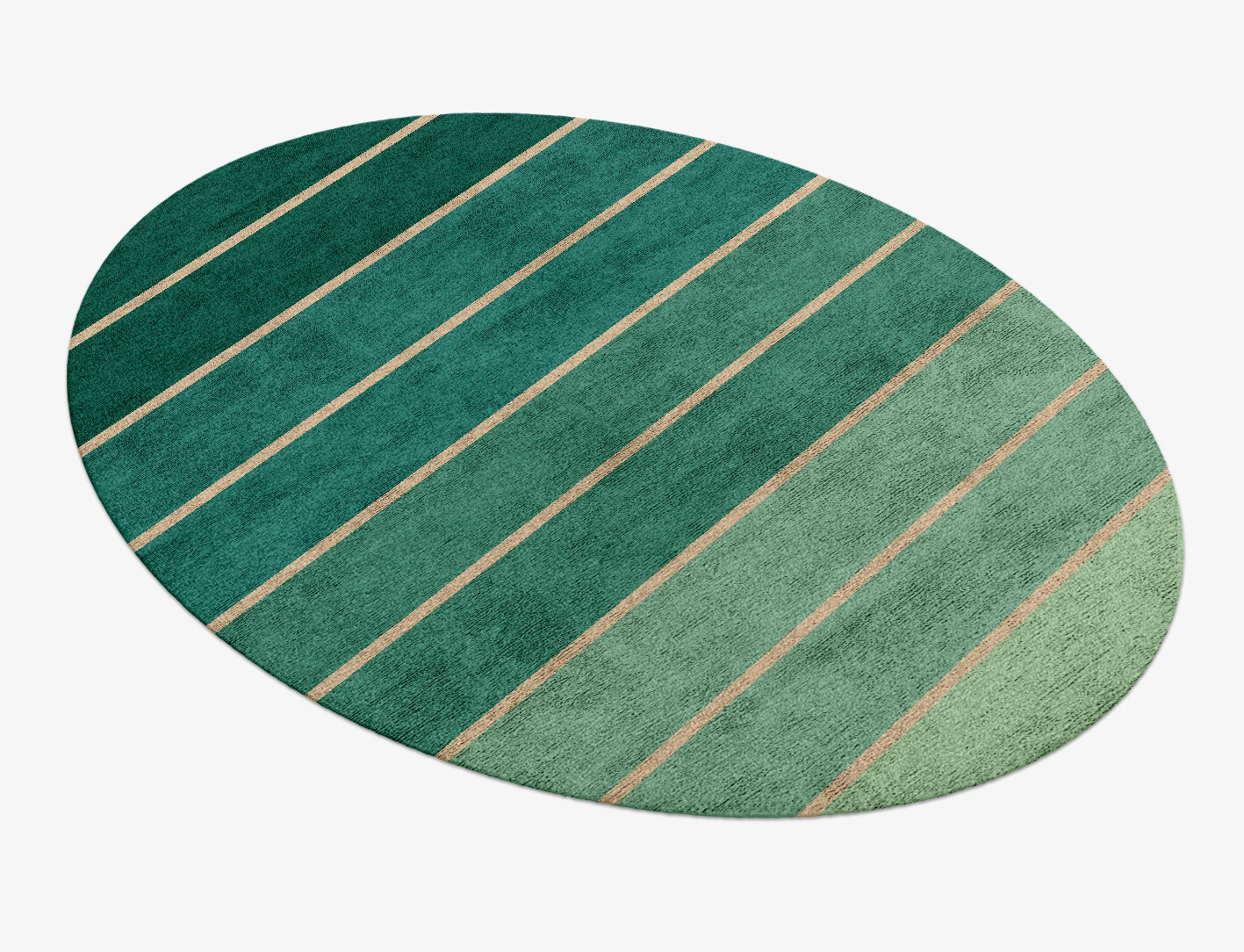 Sage Geometric Oval Hand Knotted Bamboo Silk Custom Rug by Rug Artisan