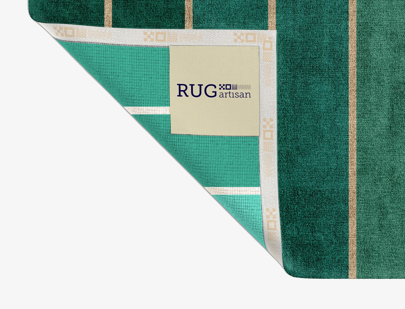 Sage Geometric Rectangle Hand Knotted Bamboo Silk Custom Rug by Rug Artisan