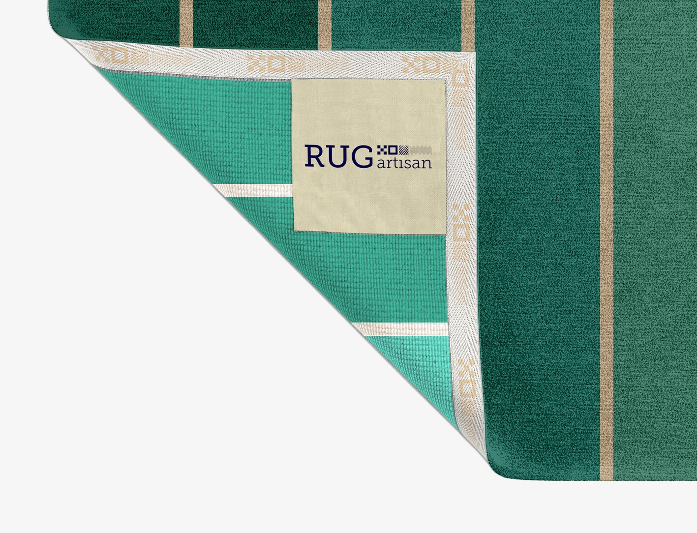 Sage Geometric Rectangle Hand Knotted Tibetan Wool Custom Rug by Rug Artisan