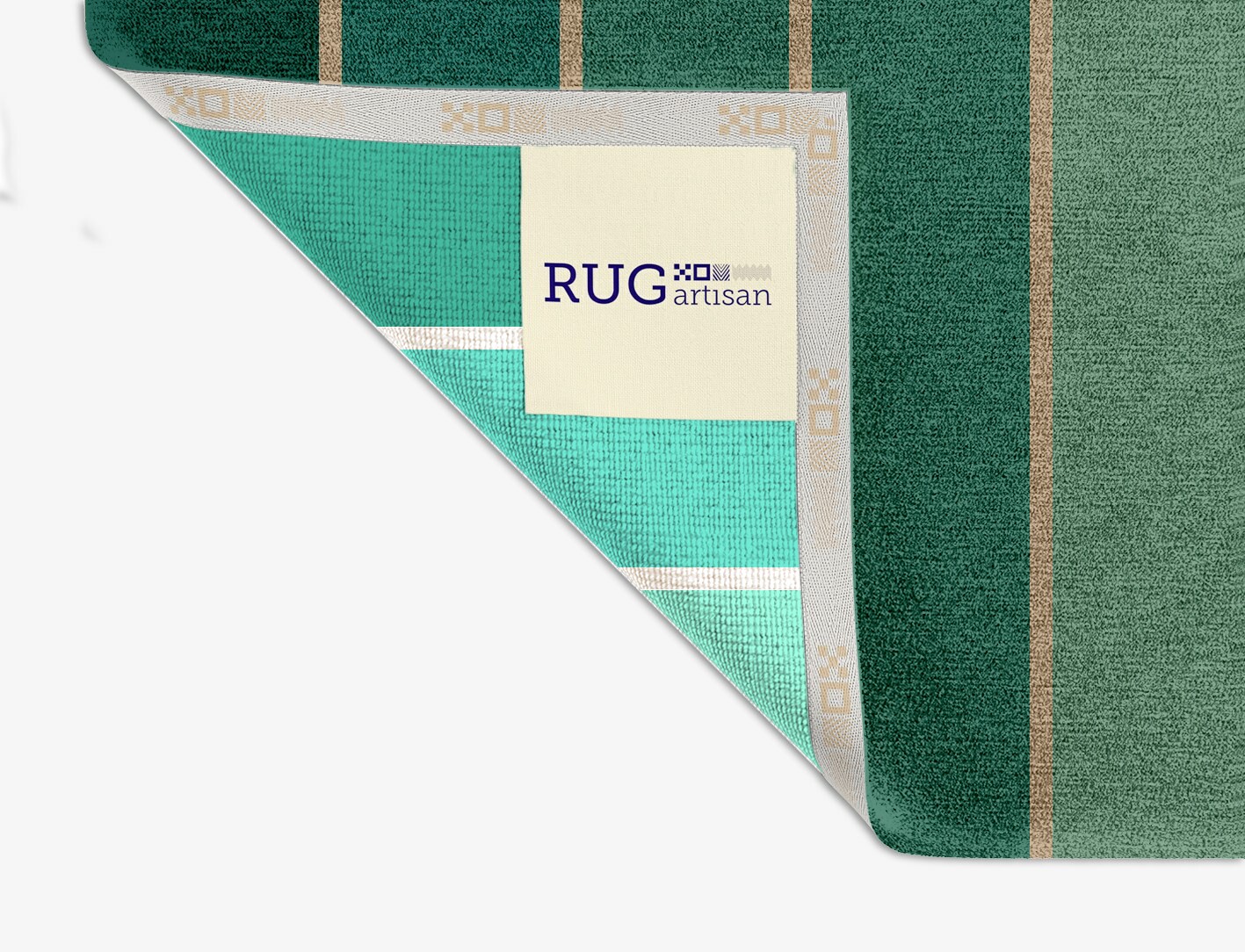 Sage Geometric Square Hand Knotted Tibetan Wool Custom Rug by Rug Artisan