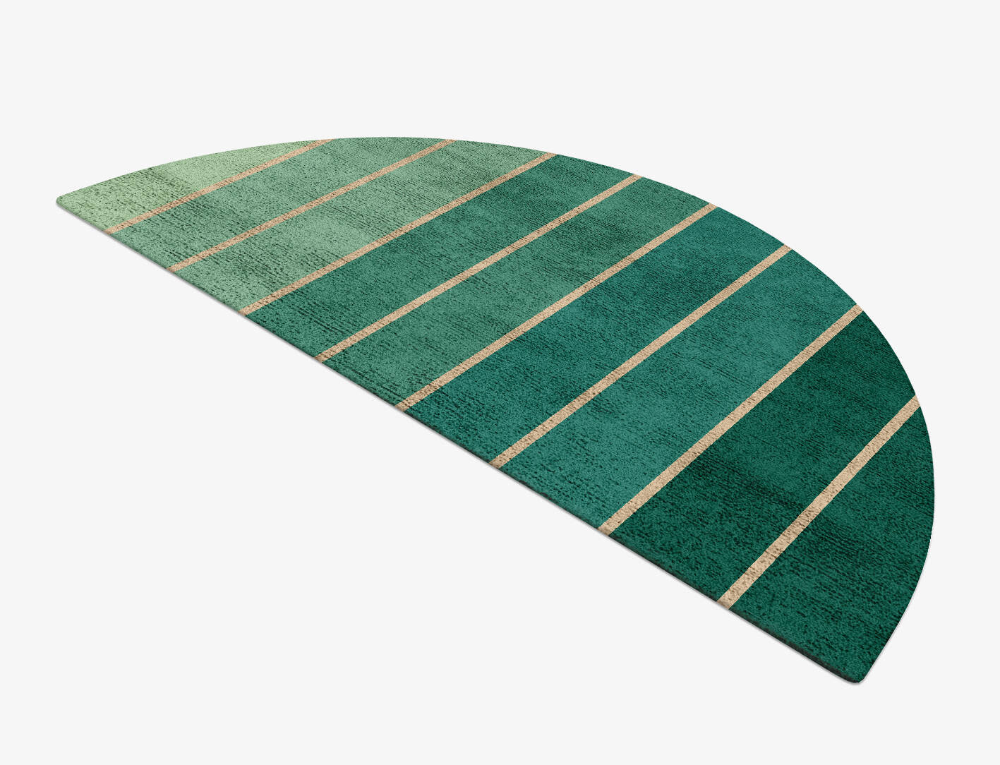 Sage Geometric Halfmoon Hand Tufted Bamboo Silk Custom Rug by Rug Artisan
