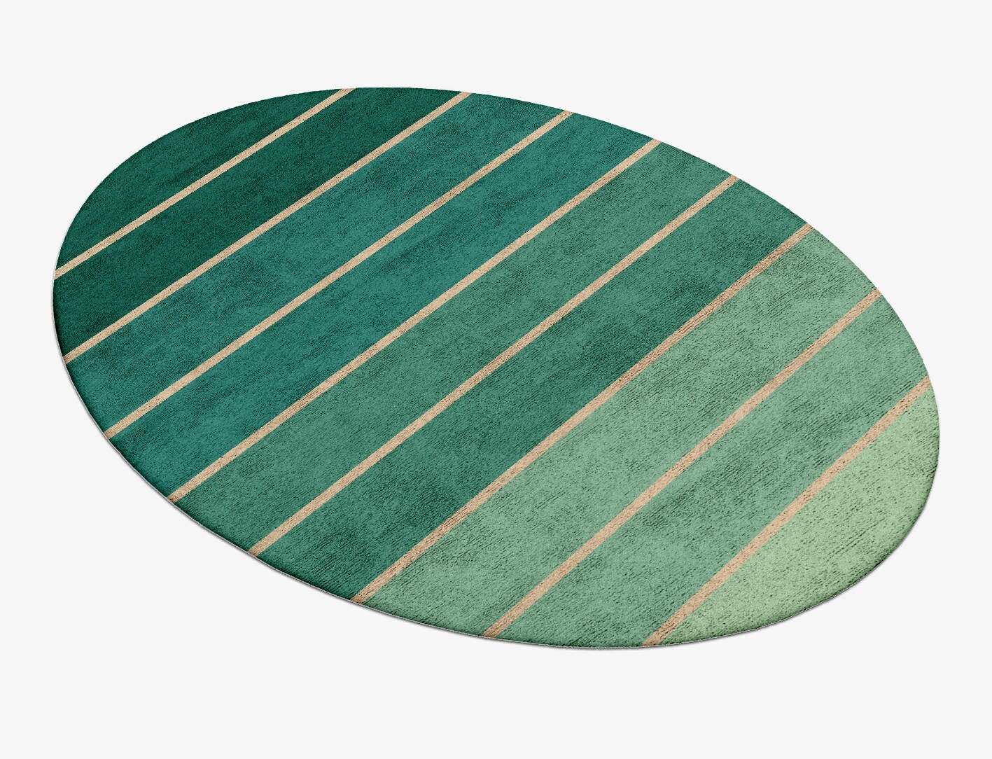 Sage Geometric Oval Hand Tufted Bamboo Silk Custom Rug by Rug Artisan