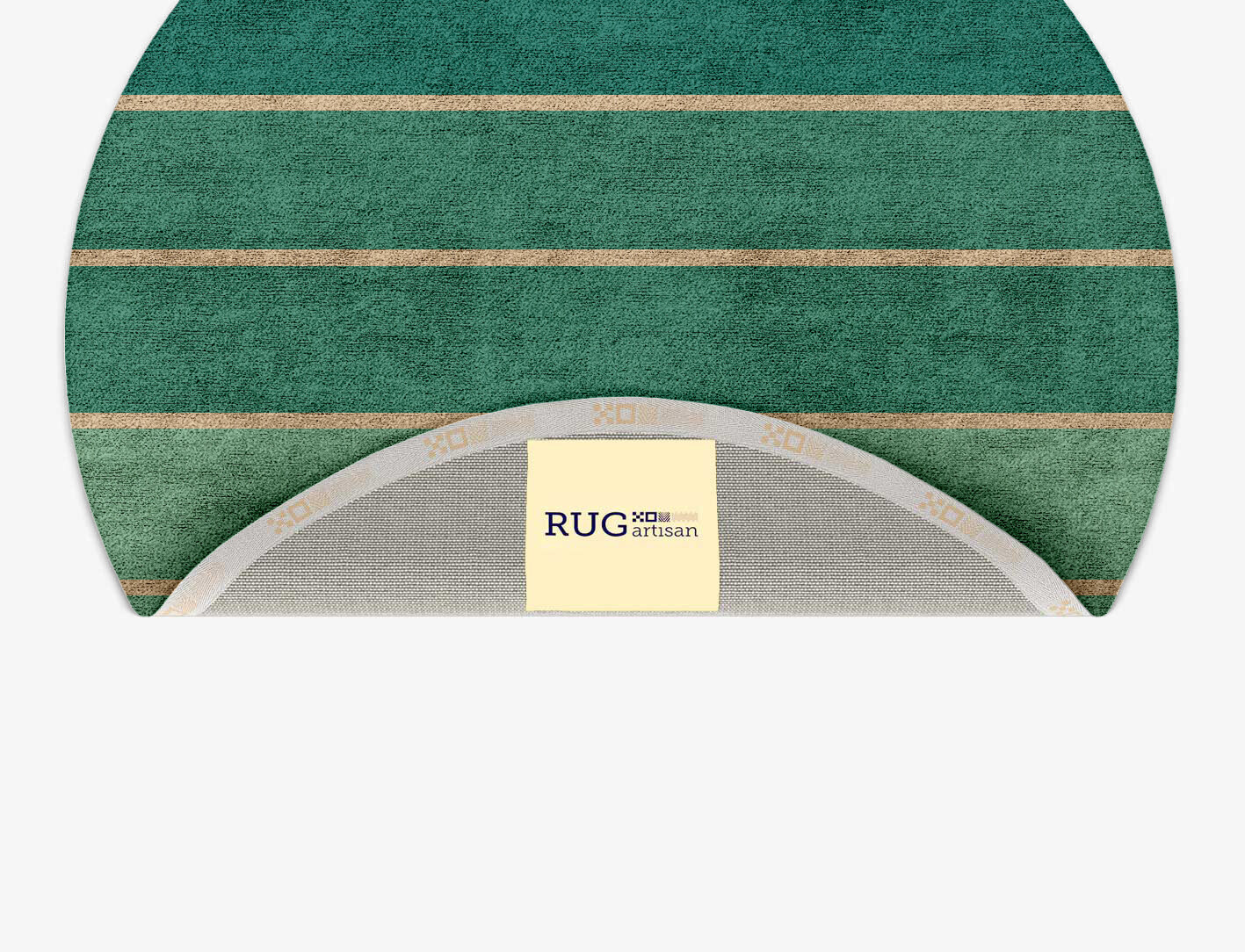 Sage Geometric Round Hand Tufted Bamboo Silk Custom Rug by Rug Artisan