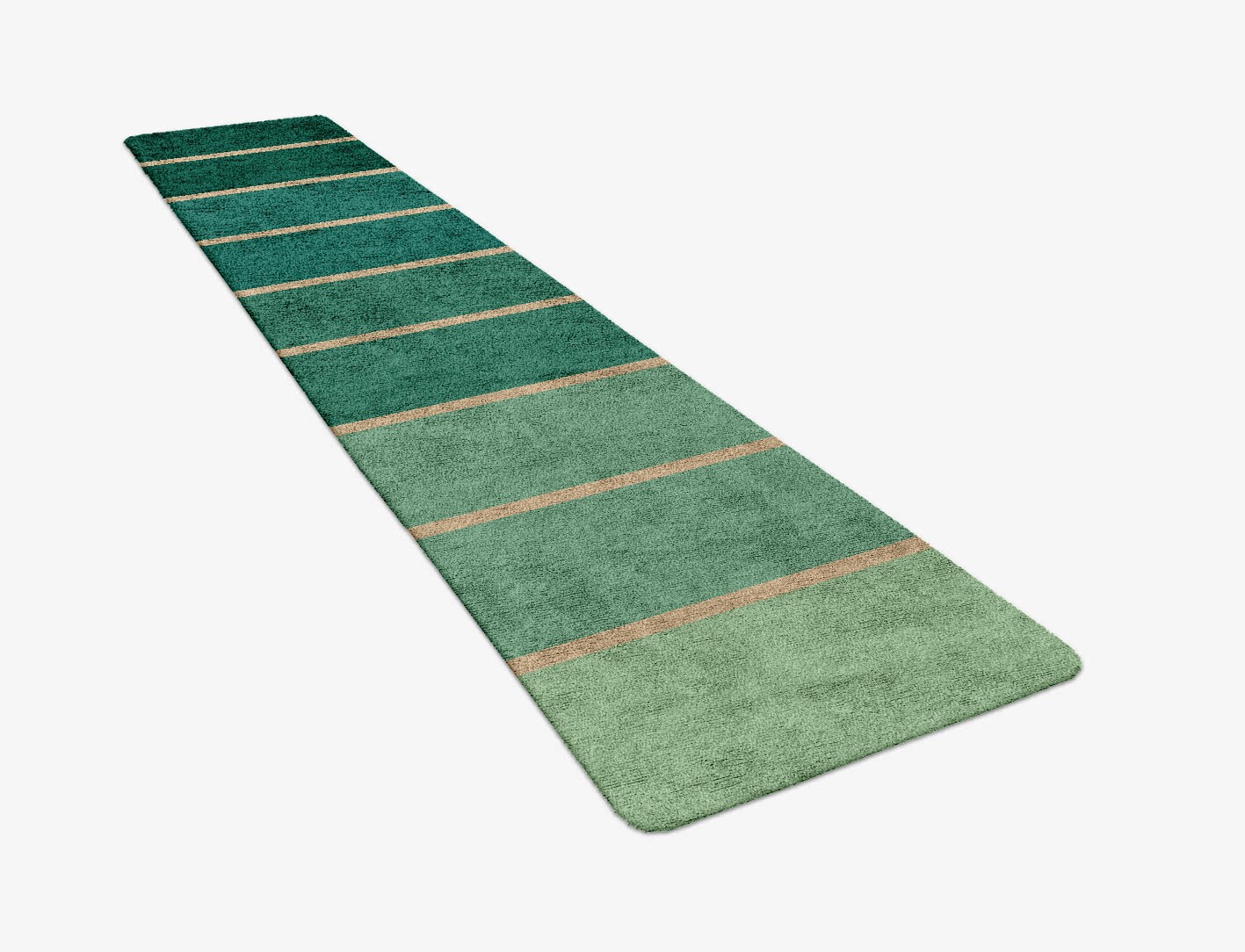 Sage Geometric Runner Hand Tufted Bamboo Silk Custom Rug by Rug Artisan