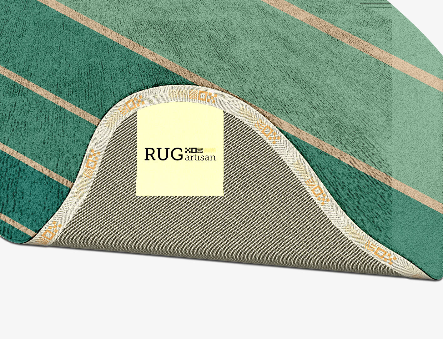 Sage Geometric Splash Hand Tufted Bamboo Silk Custom Rug by Rug Artisan