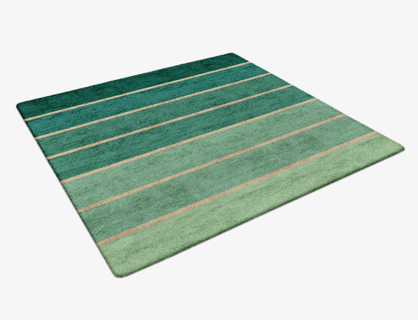 Sage Geometric Square Hand Tufted Bamboo Silk Custom Rug by Rug Artisan