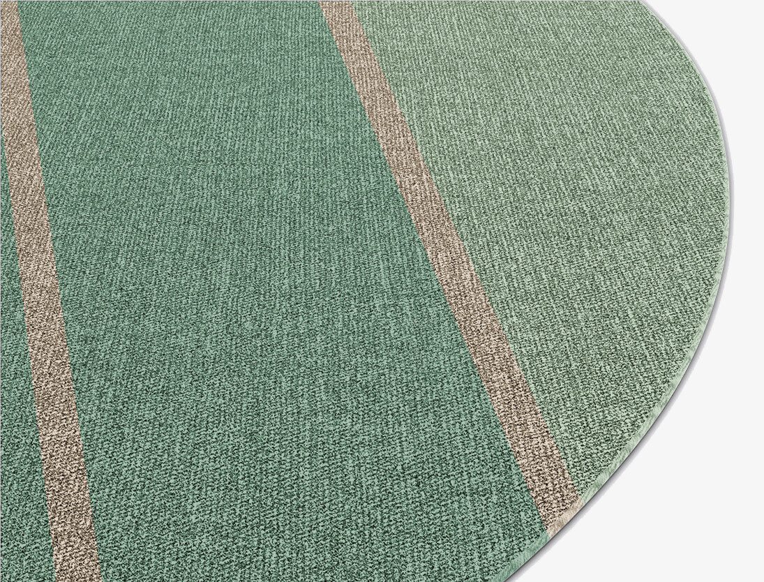 Sage Geometric Oval Outdoor Recycled Yarn Custom Rug by Rug Artisan