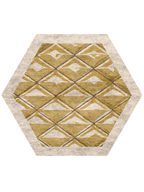 Sakana Origami Hexagon Hand Knotted Bamboo Silk Custom Rug by Rug Artisan