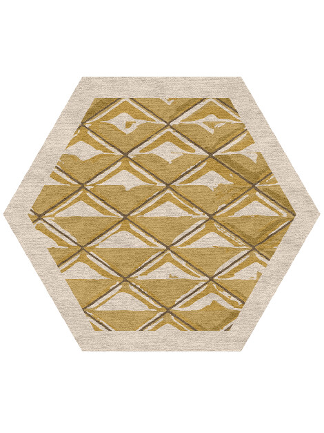 Sakana Origami Hexagon Hand Knotted Tibetan Wool Custom Rug by Rug Artisan