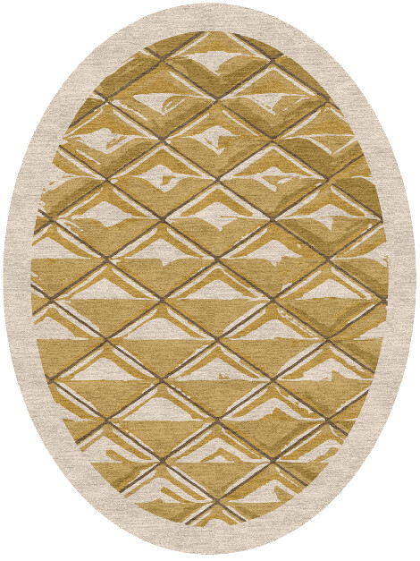 Sakana Origami Oval Hand Knotted Tibetan Wool Custom Rug by Rug Artisan