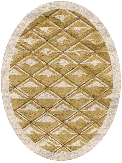 Sakana Origami Oval Hand Tufted Bamboo Silk Custom Rug by Rug Artisan