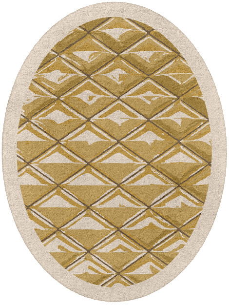 Sakana Origami Oval Hand Tufted Pure Wool Custom Rug by Rug Artisan