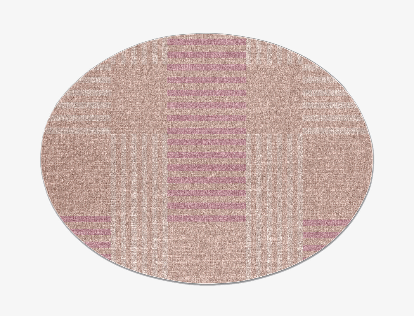 Salmon Minimalist Oval Flatweave New Zealand Wool Custom Rug by Rug Artisan