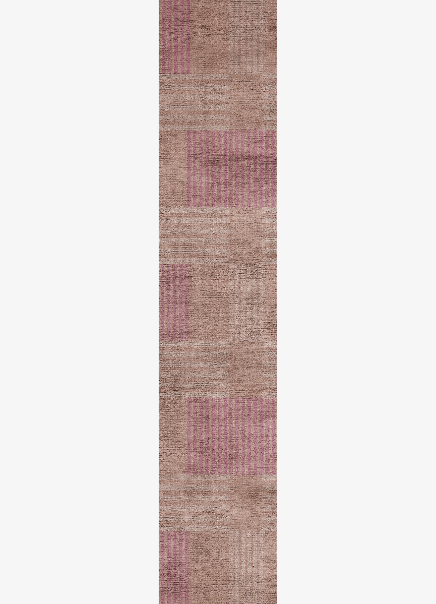 Salmon Minimalist Runner Flatweave Bamboo Silk Custom Rug by Rug Artisan