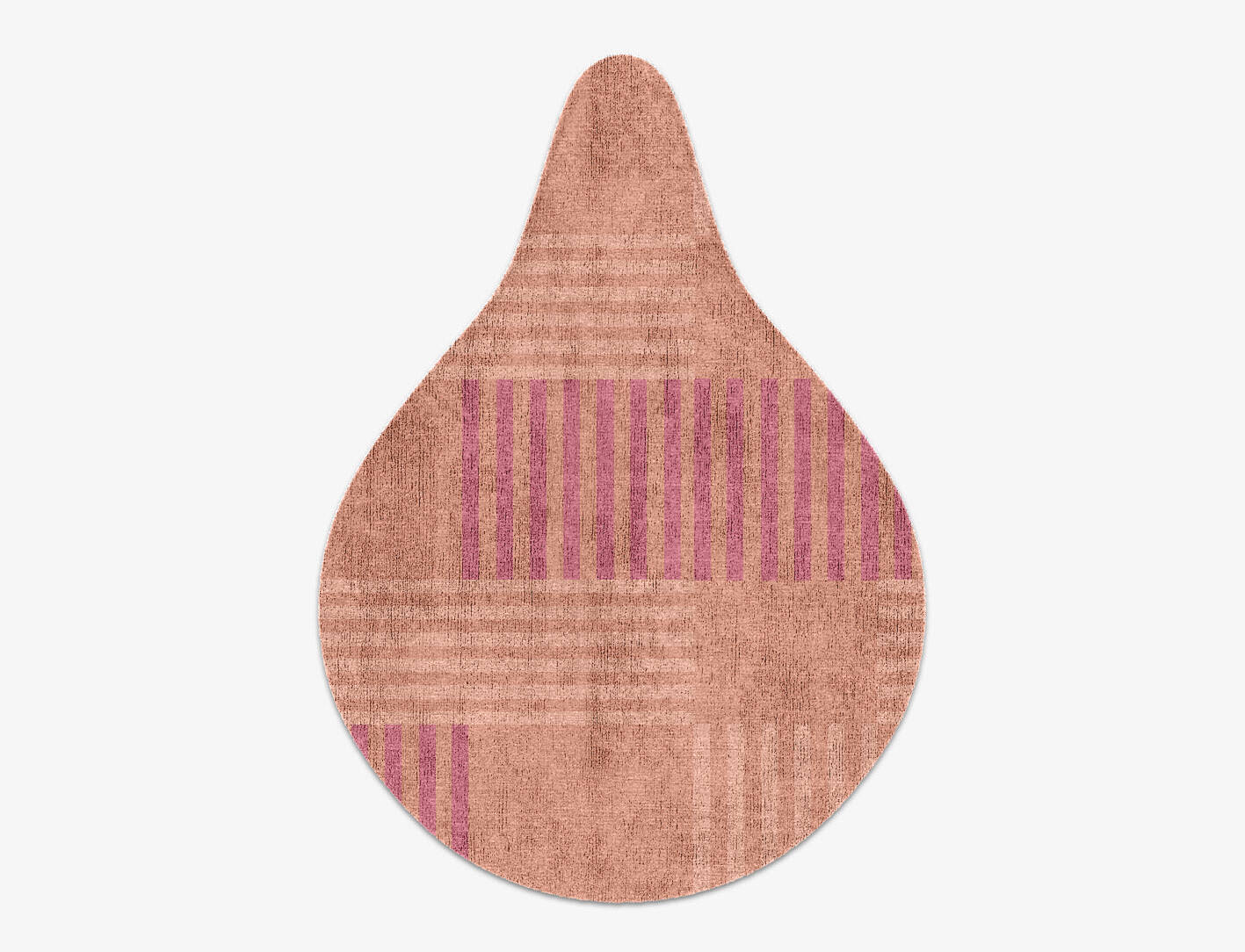 Salmon Minimalist Drop Hand Knotted Bamboo Silk Custom Rug by Rug Artisan