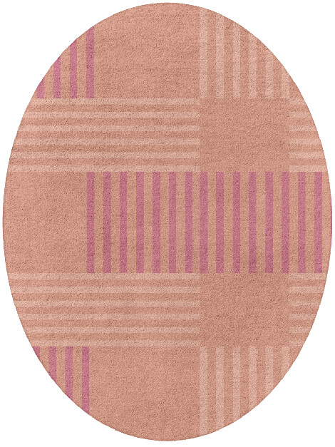 Salmon Oval Hand Tufted Pure Wool custom handmade rug