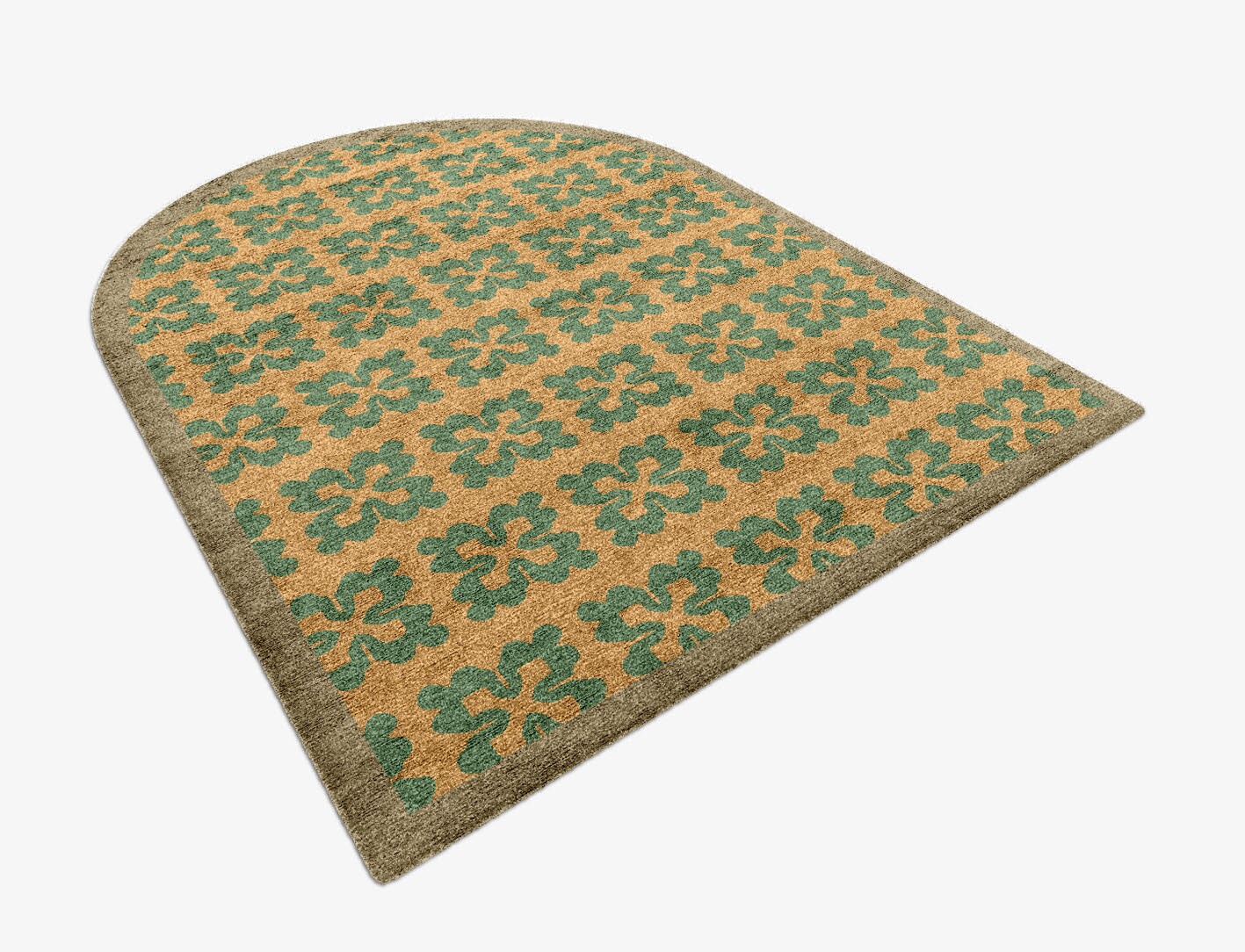 Saltire Geometric Arch Hand Knotted Bamboo Silk Custom Rug by Rug Artisan