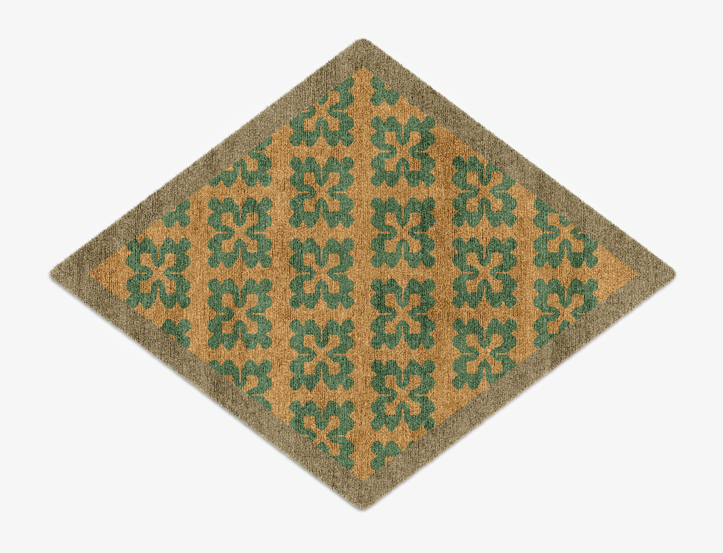 Saltire Geometric Diamond Hand Knotted Bamboo Silk Custom Rug by Rug Artisan