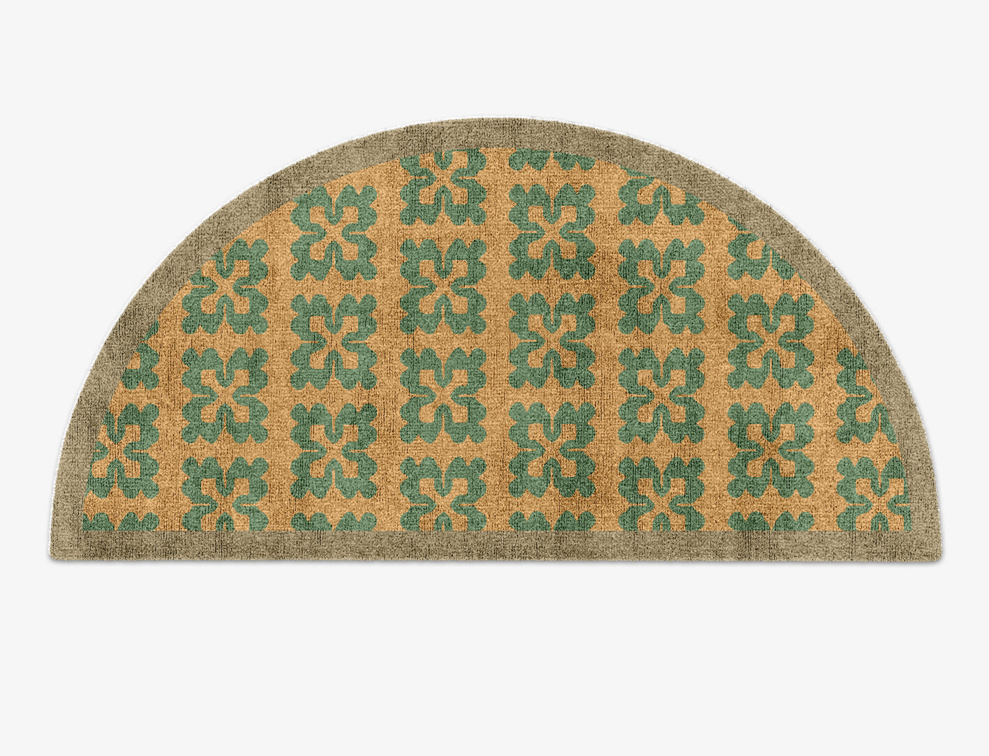 Saltire Geometric Halfmoon Hand Knotted Bamboo Silk Custom Rug by Rug Artisan