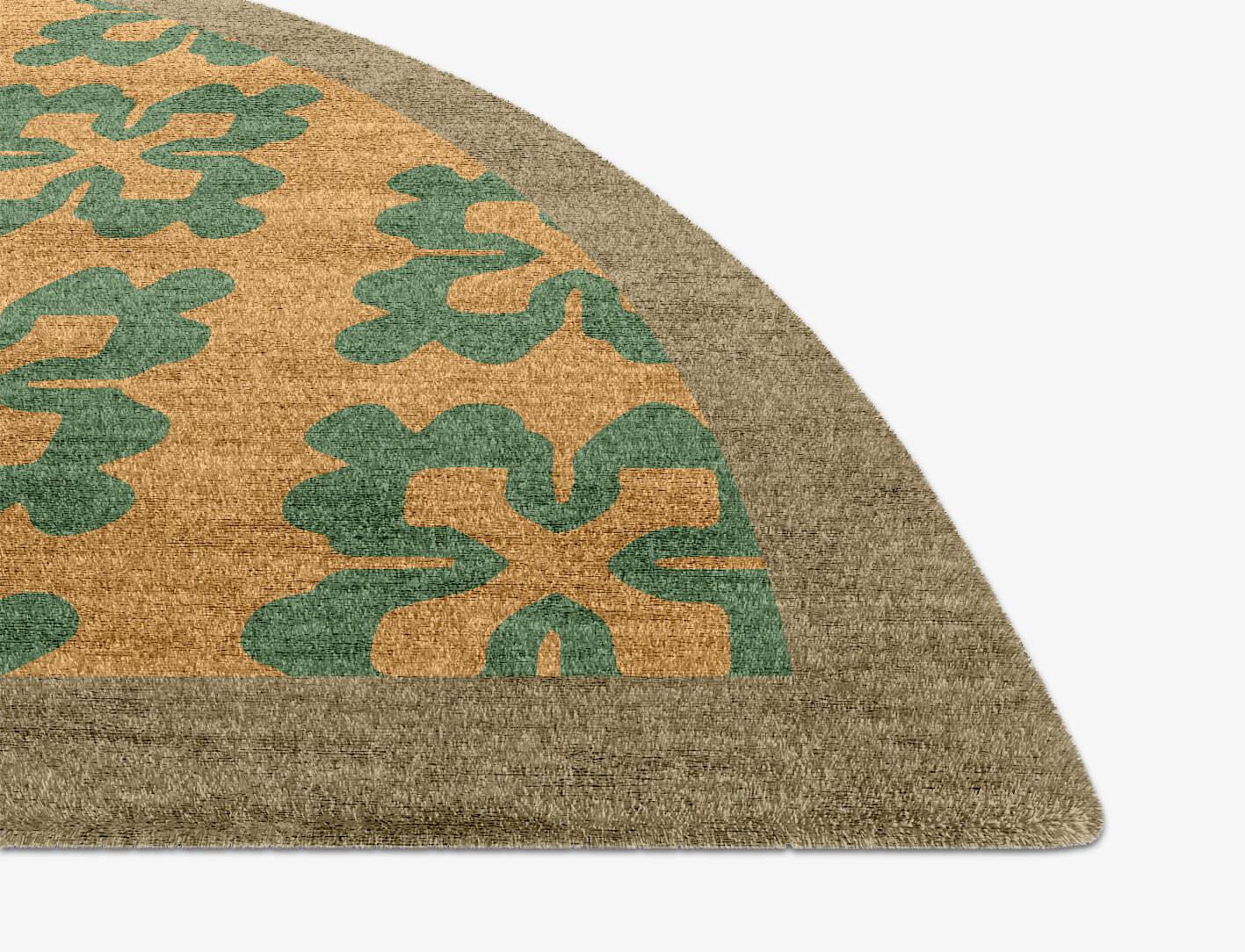 Saltire Geometric Halfmoon Hand Knotted Bamboo Silk Custom Rug by Rug Artisan