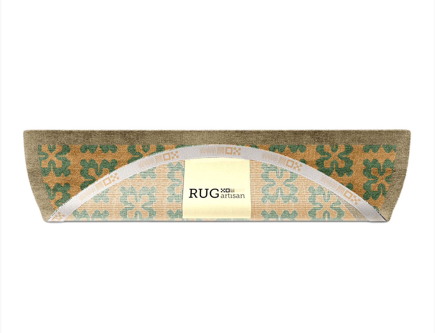 Saltire Geometric Halfmoon Hand Knotted Bamboo Silk Custom Rug by Rug Artisan