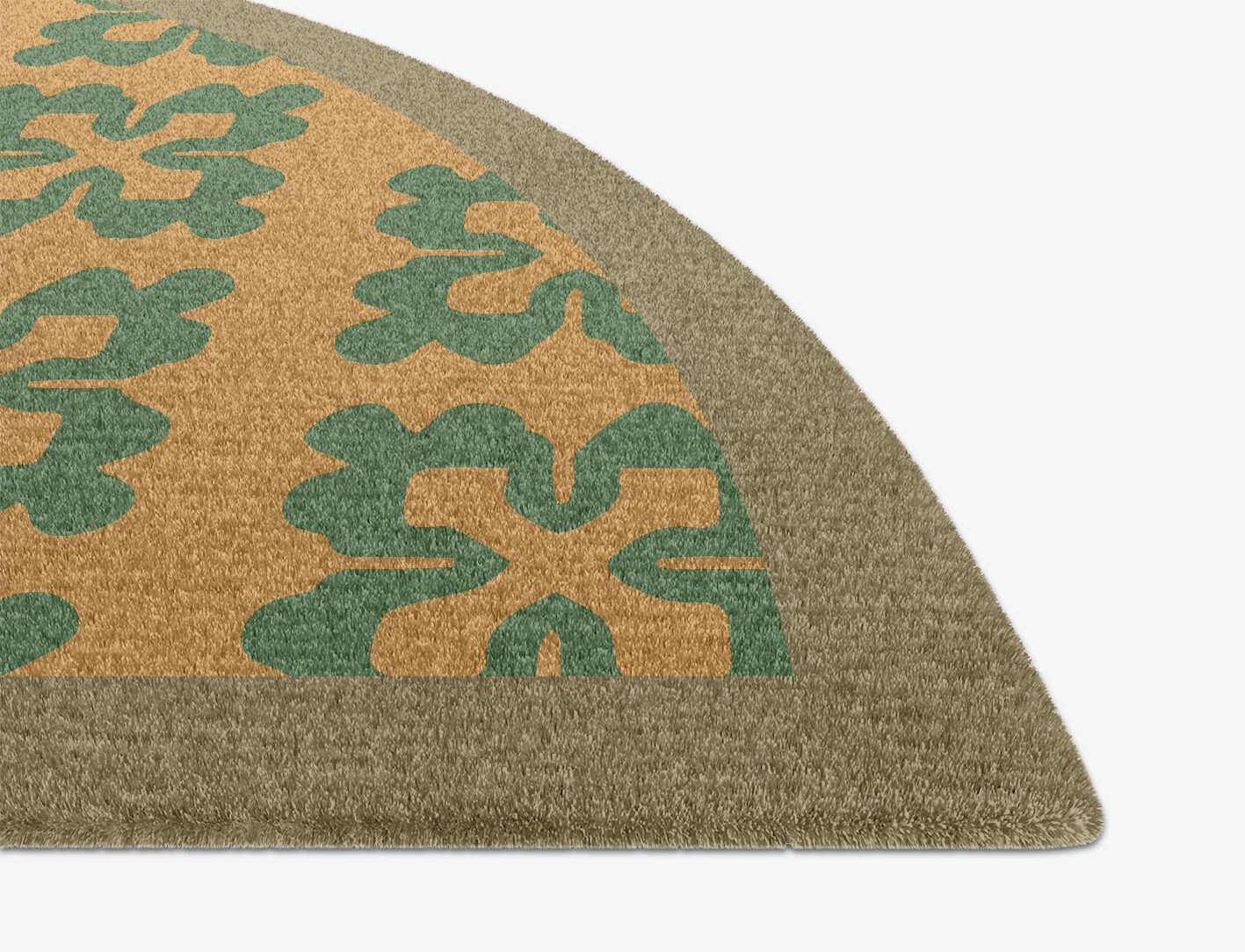 Saltire Geometric Halfmoon Hand Knotted Tibetan Wool Custom Rug by Rug Artisan
