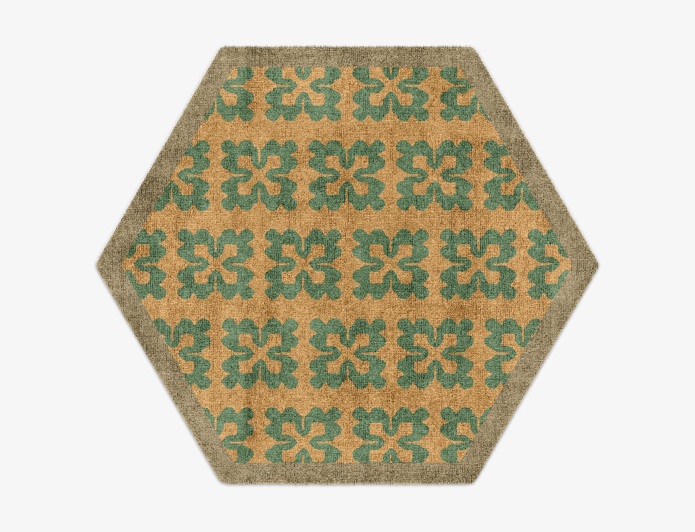 Saltire Geometric Hexagon Hand Knotted Bamboo Silk Custom Rug by Rug Artisan