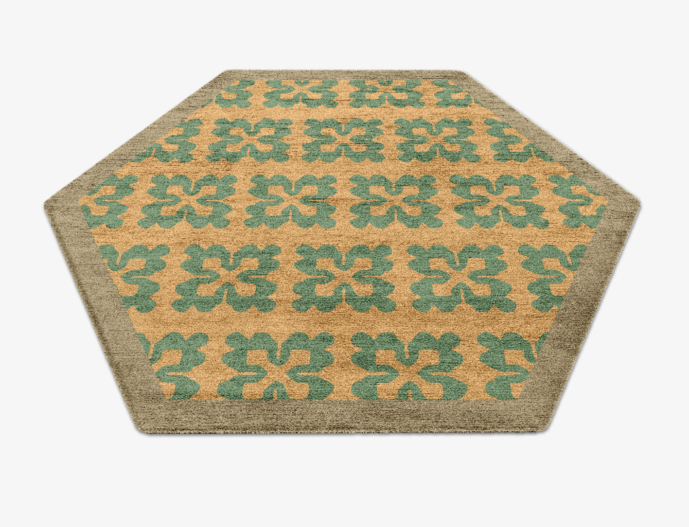 Saltire Geometric Hexagon Hand Knotted Bamboo Silk Custom Rug by Rug Artisan