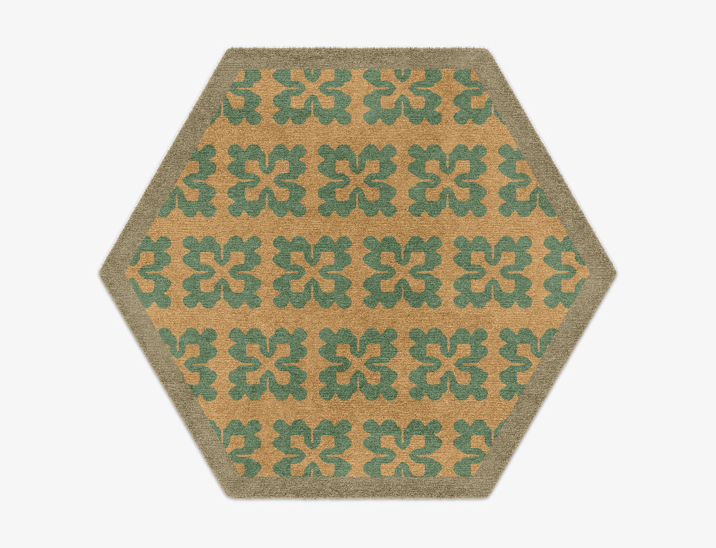 Saltire Geometric Hexagon Hand Knotted Tibetan Wool Custom Rug by Rug Artisan