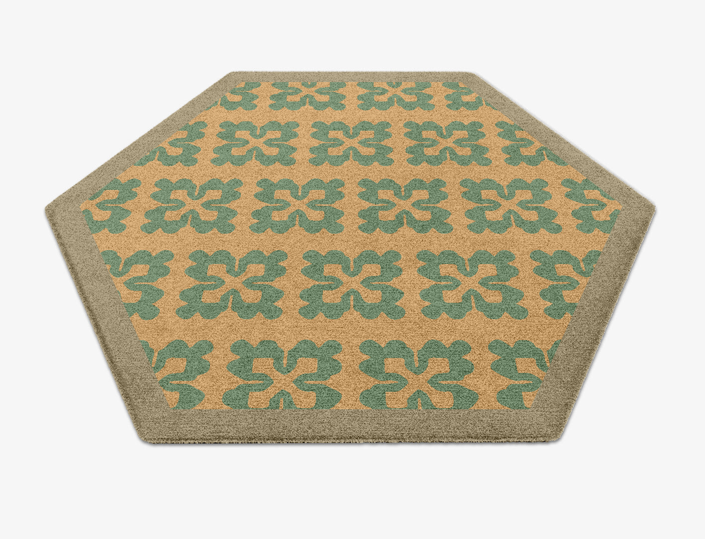 Saltire Geometric Hexagon Hand Knotted Tibetan Wool Custom Rug by Rug Artisan